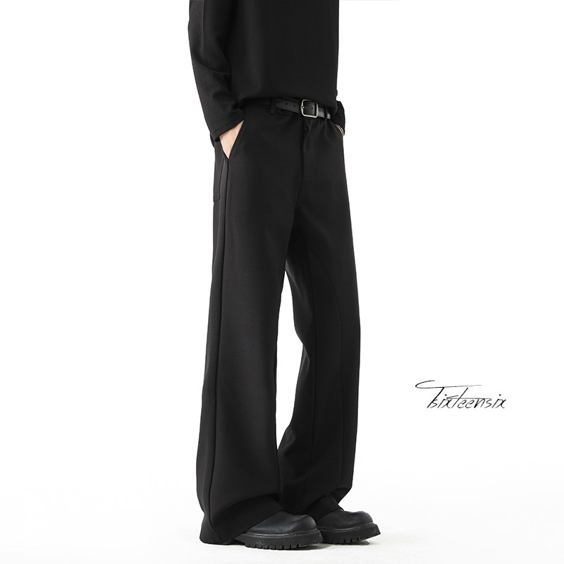 垂感西裤男直筒cleanfit微喇阔腿休闲裤A166-KA5J10-特P40控69，男装西裤，电商A166