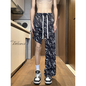 冰丝裤男夏季薄款宽松垂感美式扎染休闲裤A166-KA5503-特P30控55图片
