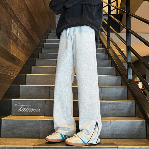 微喇裤子男秋季直筒阔腿美式拉链开叉卫裤A166-KA5805-特P40控78图片