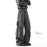 美式微喇褶皱休闲西裤男潮牌宽松长裤子A166-KA5907-特P45控69，男装西裤，电商A166