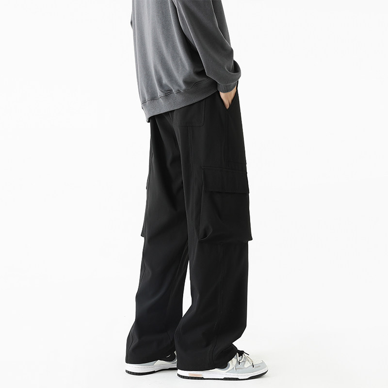 美式机能工装裤男秋季宽松运动直筒休闲裤A166-BK2437-特P35控69,男装休闲裤,电商A166