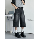 美式高街七分牛仔短裤男夏季水洗休闲直筒裤A166-DK85-特P35控59，男装牛仔裤，电商A166