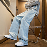 水洗弯刀牛仔裤男秋美式高街cleanfit休闲裤A166-NA4J01-P45控75，男装牛仔裤，电商A166