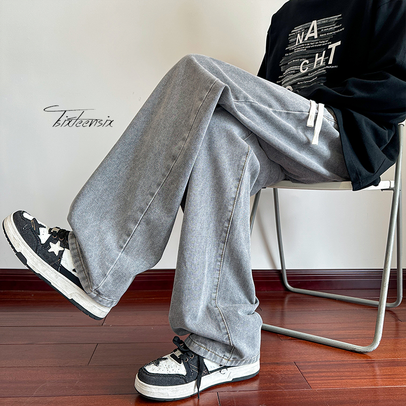cleanfit水洗牛仔裤男秋季阔腿长裤子A166-JW110-特P32白色37控65，男装牛仔裤，电商A166