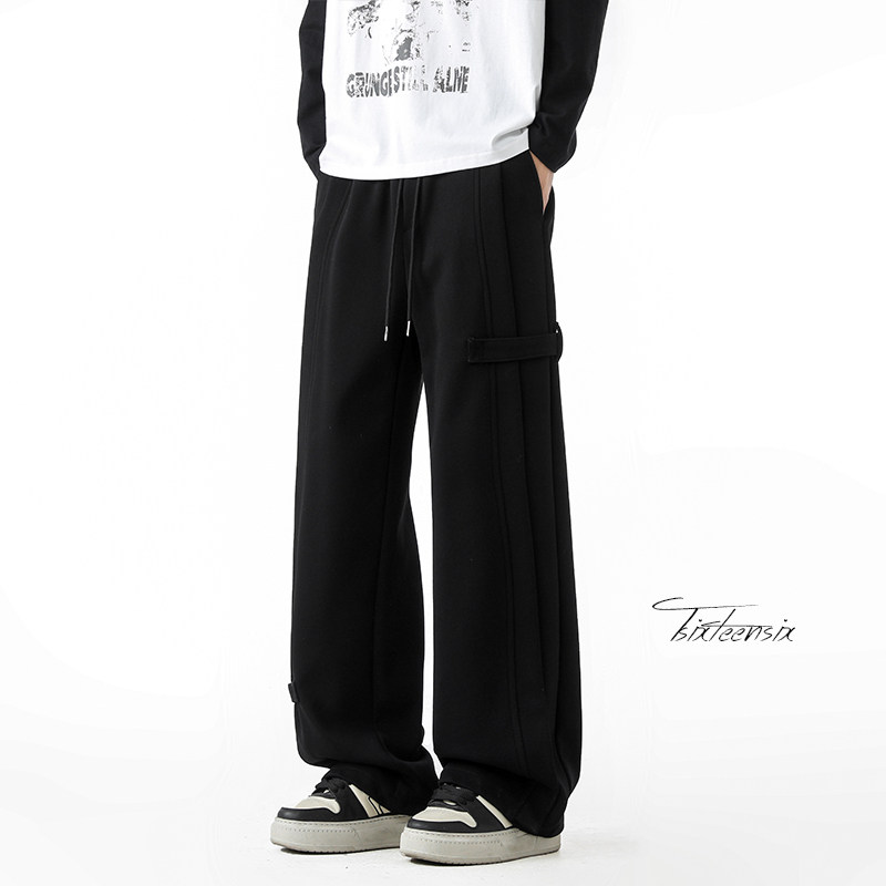 直筒卫裤男春季运动长裤宽松阔腿休闲裤子A166-KB4035-特P42控79，男装休闲裤，电商A166