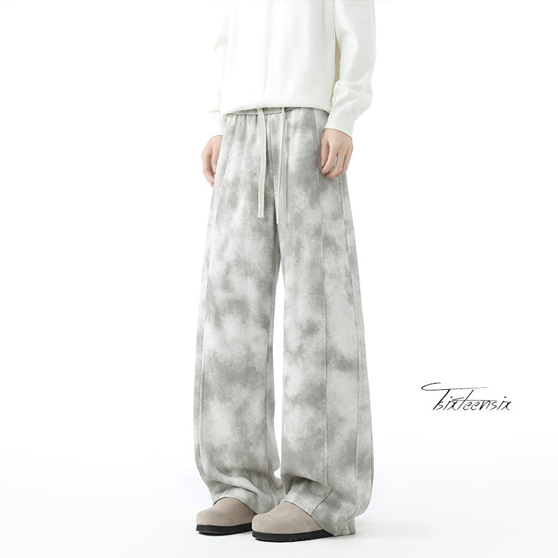 美式扎染弯刀裤男潮流宽松运动阔腿卫裤A166-KB4045-特P45控85,男装休闲裤,电商A166