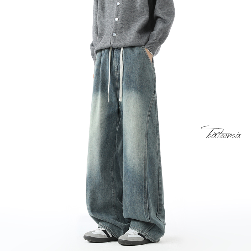 美式解构弯刀牛仔裤男士秋冬季复古休闲长裤A166-NA4J01-P45控75，男装牛仔裤，电商A166