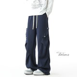 美式重磅皱褶伞兵卫裤男秋冬宽松阔腿休闲裤A166-KB4014-P50控79，男装休闲裤，电商A166