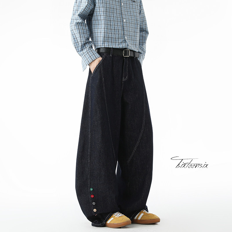 原牛色牛仔裤男美式高街cleanfit弯刀长裤A166-NA5815-P75控138，男装牛仔裤，电商A166