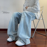 美式复古弯刀牛仔裤男宽松解构阔腿长裤子A166-NA5816-特P42控78，男装牛仔裤，电商A166