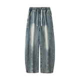 美式复古解构弯刀牛仔裤男春季水洗宽松长裤A166-NA4J01-P45控75，男装牛仔裤，电商A166