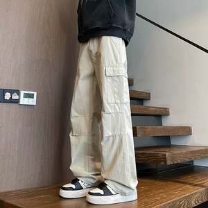 美式复古水洗多口袋工装裤男高街直筒裤子A166-NC5819-特P45控85图片