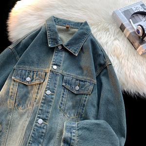 男士牛仔外套秋季2025新款美式复古水洗夹克A166-JK001-特P68控95，男装夹克，电商A166