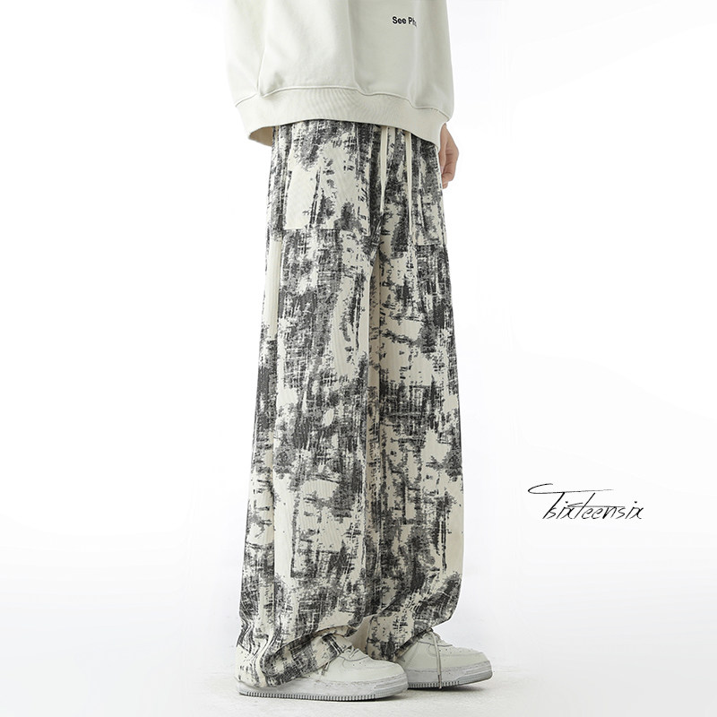 扎染灯芯绒裤子男春季休闲裤垂感美式直筒裤子A166-CK301-P45控78，男装休闲裤，电商A166