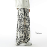 扎染灯芯绒裤子男春季休闲裤垂感美式直筒裤子A166-CK301-P45控78，男装休闲裤，电商A166