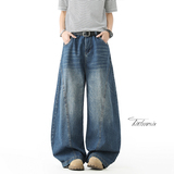 美式弯刀牛仔裤男2026春季阔腿长裤廓形裤A166-NA5J03-特P45控75，男装牛仔裤，电商A166