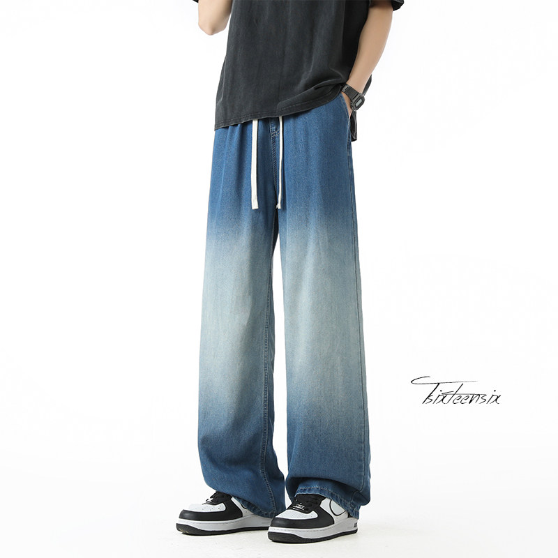 冰丝牛仔裤男夏季薄款渐变天丝休闲长裤子A166-NA5302-特P40控75,男装牛仔裤,电商A166