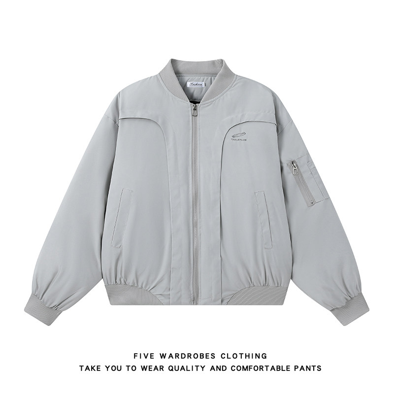 短款夹克棉服男冬美式vintage圆领高街上衣棉衣A166-MF2226-特P80，男装夹克，电商A166