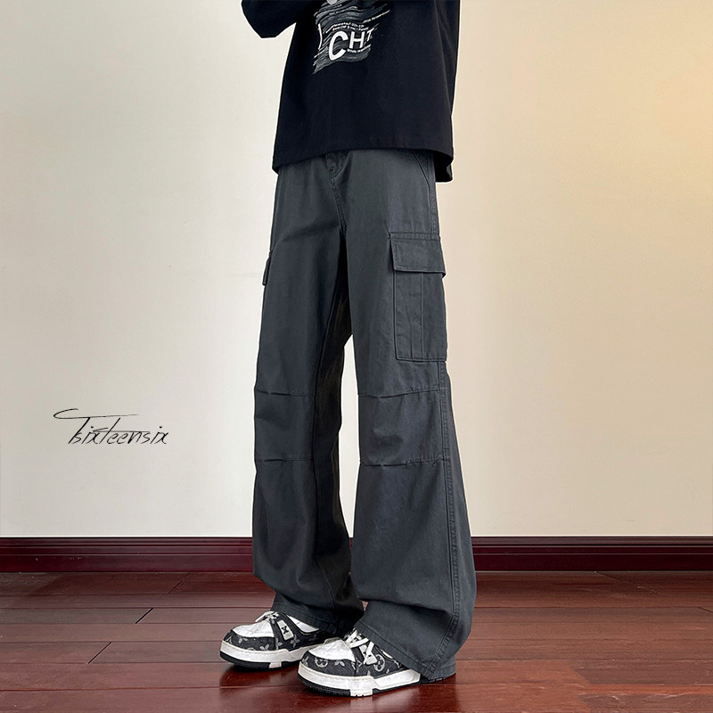 美式复古水洗工装裤男春季宽松直筒休闲裤A166-NC5819-特P45控85，男装工装外套，电商A166