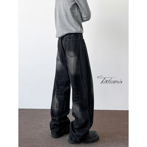 cleanfit闪电纹牛仔裤男秋直筒宽松休闲裤A166-NA5604-特P40控78图片