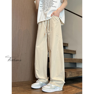 美式工装冲锋裤男夏季潮牌阔腿弯刀裤子A166-KA5307-特P35控58图片