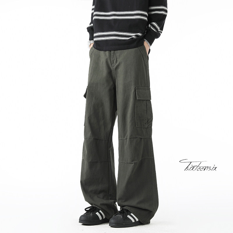 美式复古工装裤男高街宽松直筒休闲长裤A166-NC5819-特P45控85，男装工装外套，电商A166