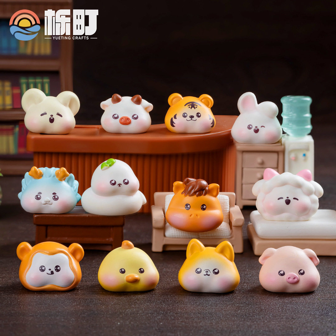 新款十二生肖彩色微景观树脂摆件鼠牛虎兔龙蛇马羊猴鸡狗猪工艺品,家居饰品,桌面摆件,淘宝优惠券,粉丝福利购,淘宝优惠卷