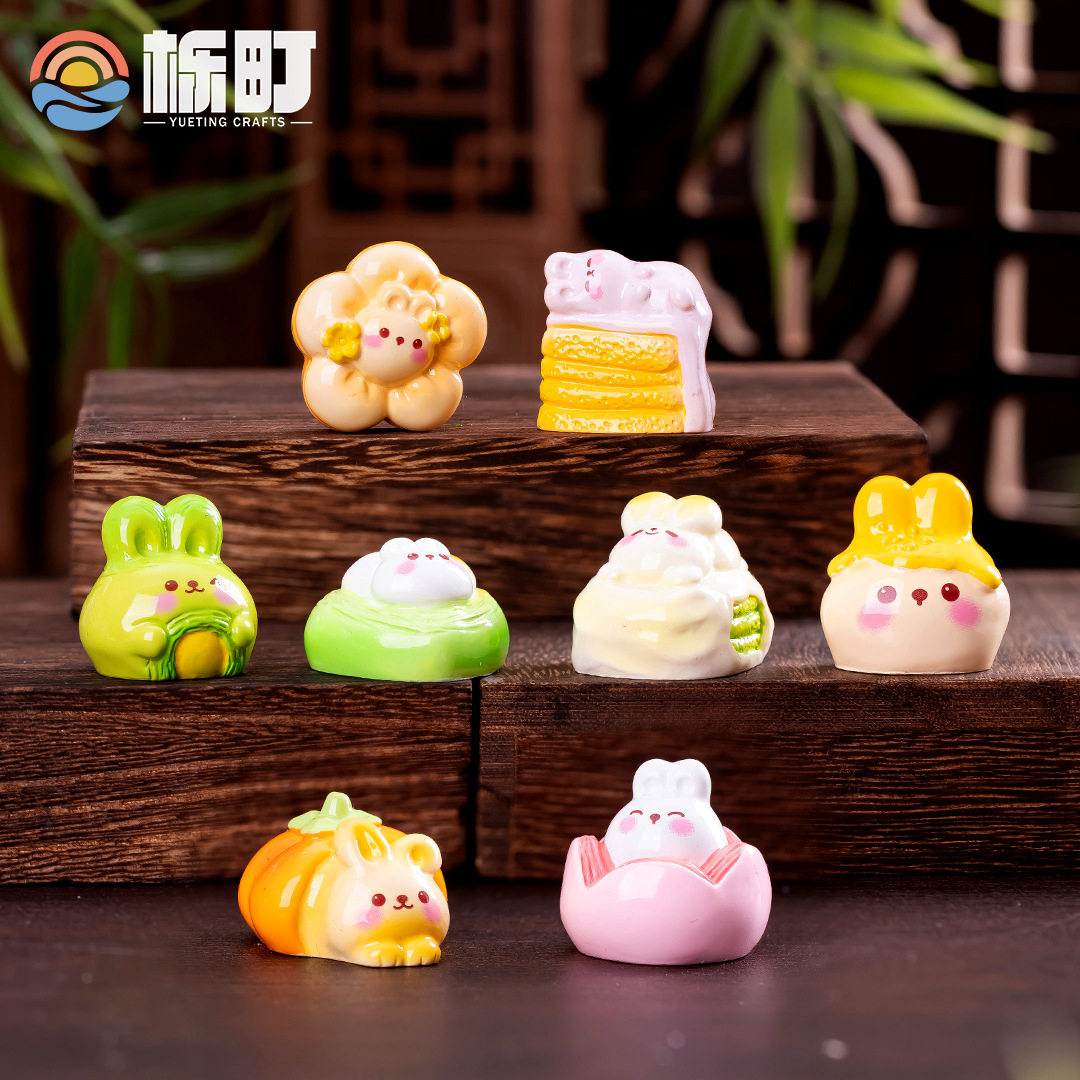 卡通中式兔兔糕点微景观可爱兔子小公仔盲盒装饰品车载桌面小摆件,家居饰品,桌面摆件,淘宝优惠券,粉丝福利购,淘宝优惠卷