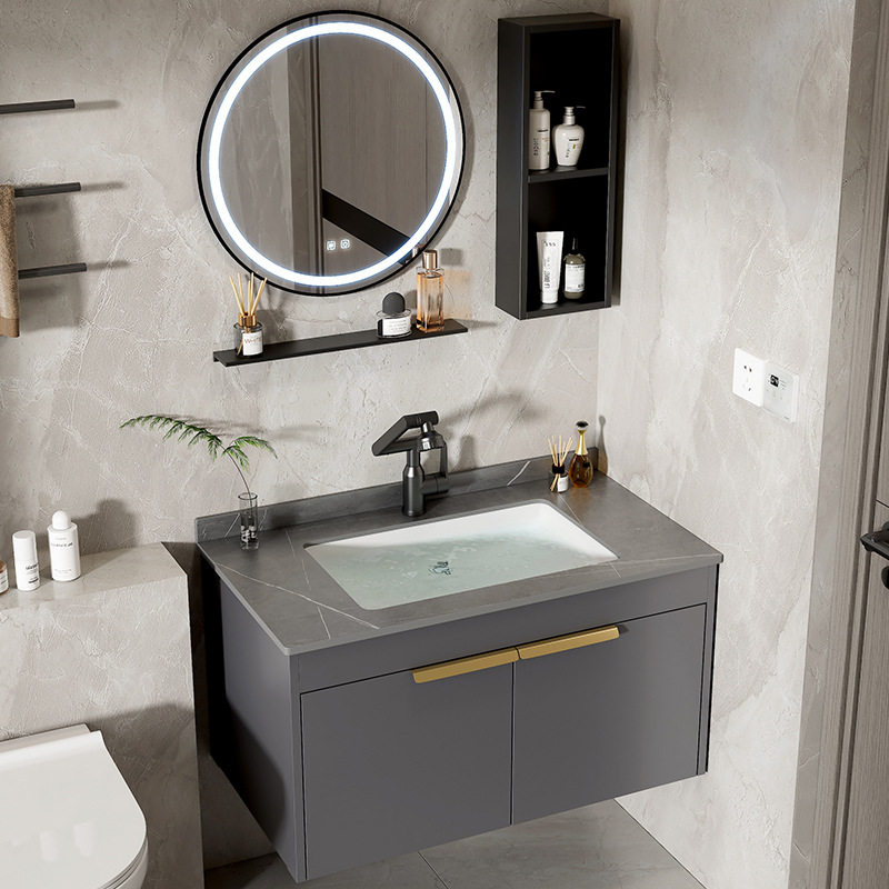 现代简约太空铝浴室柜卫生间洗脸盆组合一体陶瓷洗手池洗漱台面盆,家装主材,浴室柜组合,淘宝优惠券,粉丝福利购,淘宝优惠卷