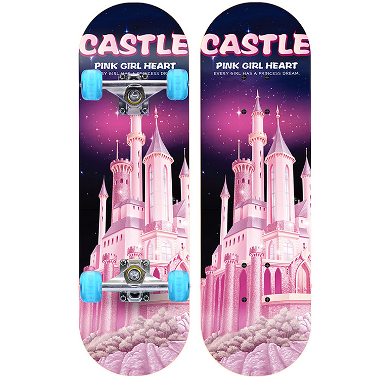 儿童双面图案四轮滑板小孩滑板车