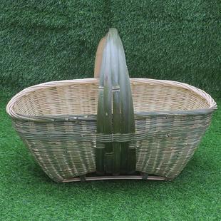 竹编制品大全竹编织竹箩筐竹编老式手工艺品手提大号摘菜篮鸡蛋篮