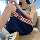 休闲宽松学生外穿直筒纯棉跑步阔腿五分裤 2026薄款 女夏季 运动短裤