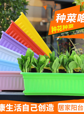 家庭阳台树脂塑料花盆种菜盆特大号加厚种葱蔬菜神器长方形种植箱