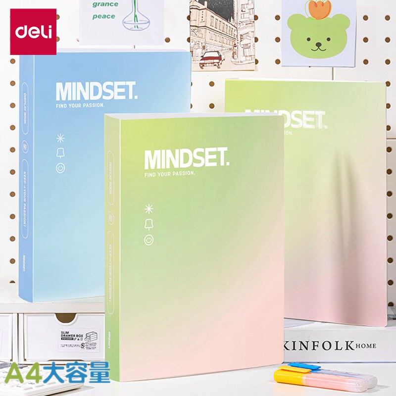 得力A4透明大容量活页资料册