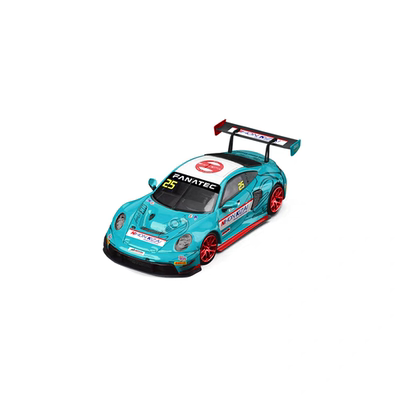 现货SR1:64 STAR RACE保时捷911 GT3R浅蓝色25号车合金模型