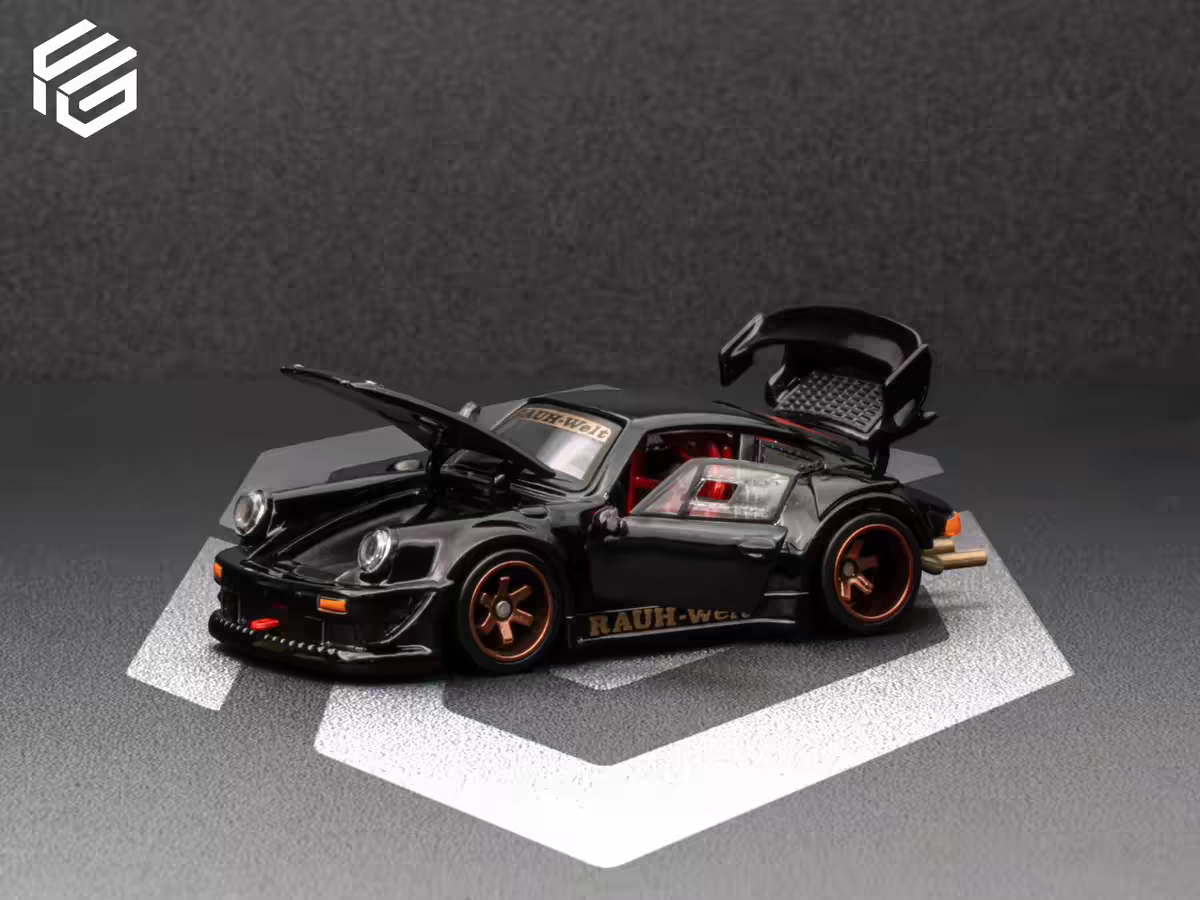 现货 FG 1/64 保时捷RWB930 合金全开 仿真合金汽车模型 - 实物图