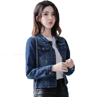 新修身韩版初春秋冬季休闲牛仔短外套女士学生百搭上衣
