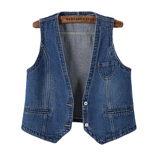 牛仔马甲女夏季新款短款夏季无袖外搭时尚背心坎肩夏夏季女士外套