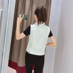 女士马夹背心夏薄秋季 上衣时尚 外套 短款 牛仔马甲女春秋2021年新款