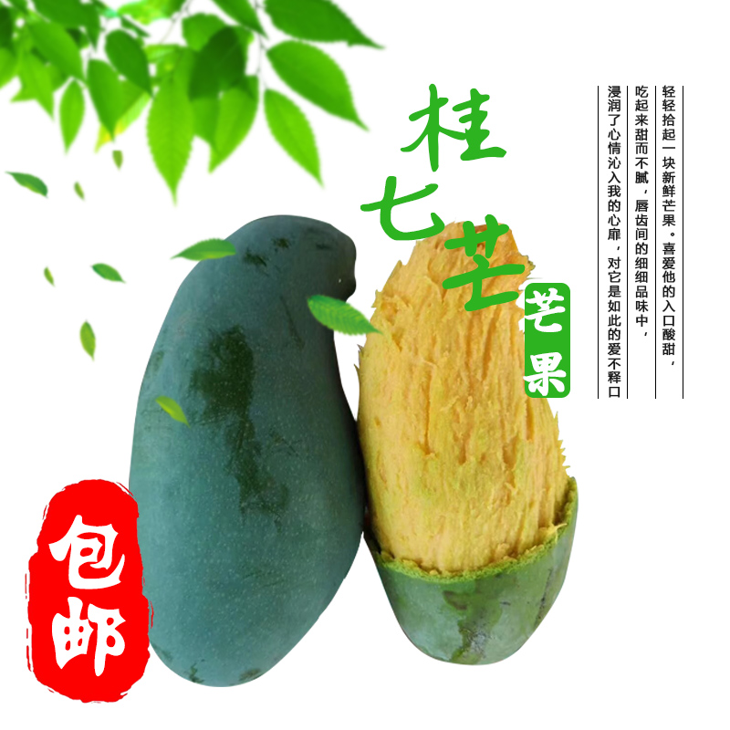 广西百色芒果 桂七 10斤装新鲜包邮水果(净重9斤)