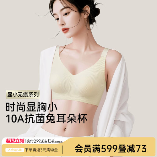 润微内衣无钢圈大胸显小秋冬文胸