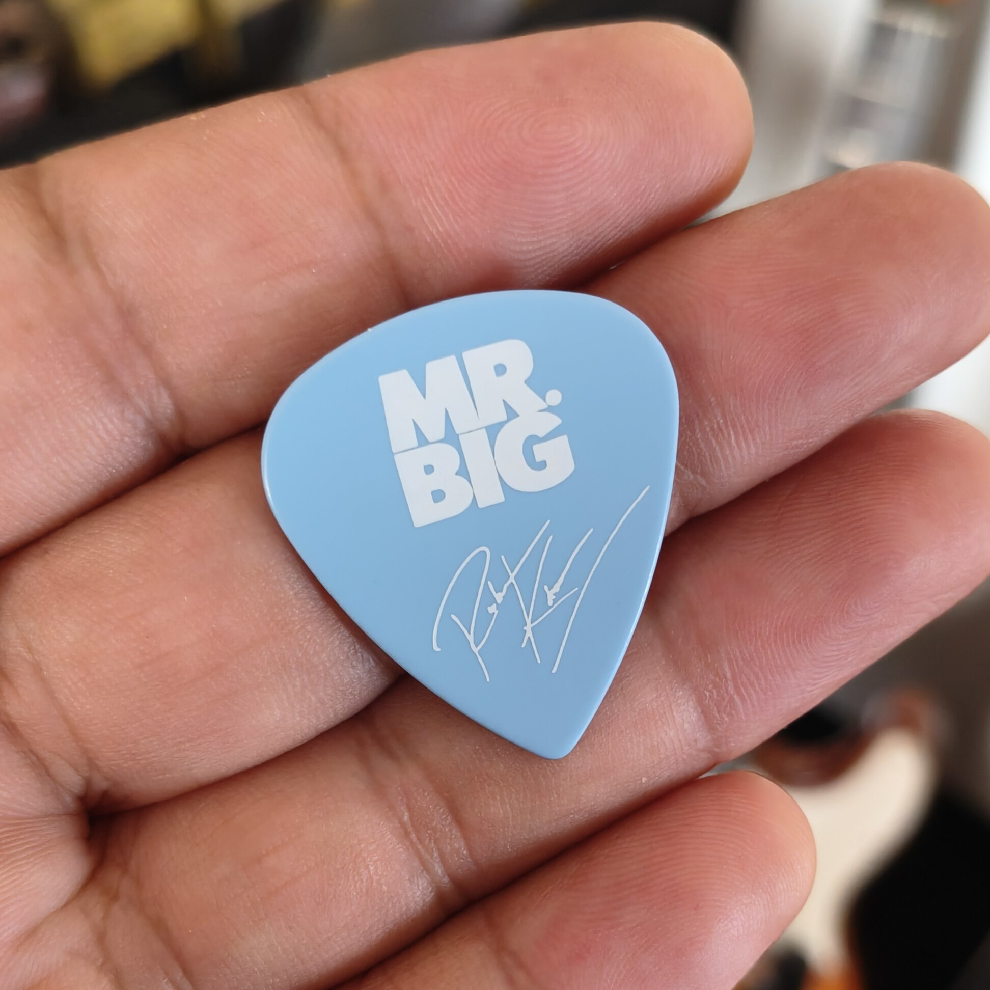 mr.big 乐队保罗签名吉他拨片 蓝色款