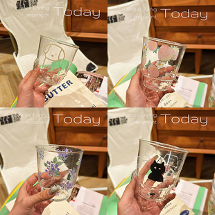 梦里花家用玻璃水杯高硼硅耐高温牛奶咖啡果汁啤酒杯礼物 25年新款