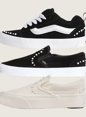 Vans Slip-On Knu Skool纯色麂皮珍珠男鞋女鞋厚底鞋低帮潮流板鞋