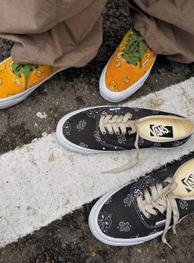 Vans Premium Authentic 44佩斯利腰果花帆布低帮街头潮流板鞋