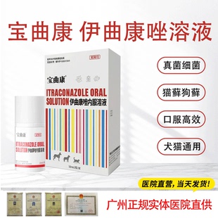 宝曲康伊曲康唑溶液真菌猫藓狗藓猫狗皮肤病皮屑马拉色菌口服液
