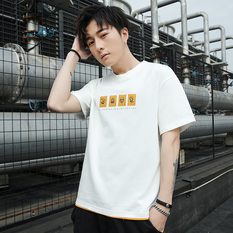 男生短袖ins宽松潮流港风t恤男韩版潮流男式纯棉中袖夏季潮牌上衣11月29日最新优惠