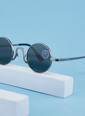 童话佳圆形个性男士水晶眼镜