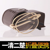 高档正品 折叠老花镜男玻璃镜片耐磨高清老年人老花眼镜女士便携