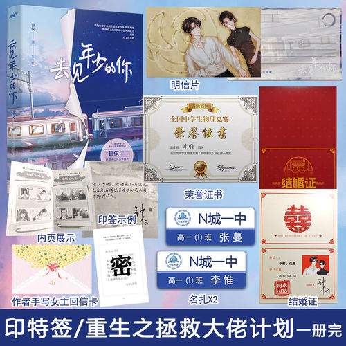 印特签 去见年少的你言情小说实体书1册完结 重生之拯救大佬计划 钟仅著 正版Z1风炫青春校园治愈重生文学现代都市WE-42.8